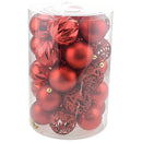 Set 34 Palle di Natale Sfere Palline Natalizie 8 cm Rosso Decorazioni Albero