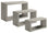 Set 3 Mensole da Parete Rettangolare in Fibra di Legno Trittico Rovere Grigio New