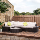 Set da Giardino Divano Angolare e Tavolino in Rattan Marrone