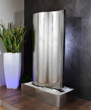 Cascata a Parete Verticale 120x200x60 cm in Acciaio Platino