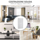 Libreria Porta CD 102x23,5x195 cm con 3 Colonne da 12 Ripiani in MDF Bianco  
