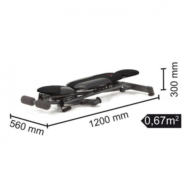 Panca Richiudibile Multifunzione con Cavi Elastici 120Kg Max Everfit Wbk-600 Flexi Fit