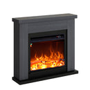 Camino Elettrico da Pavimento 99x88,3x25 cm Effetto Fiamma 1500W Sined Asciano Grigio