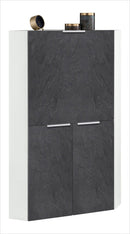 Armadio Angolare con Scrivania a Scomparsa 56x56x35x140h cm Dalia Bianco/Report Grigio  