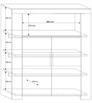 Mobile Alto da Salotto 2 Porte e 1 Nicchia 119x50x140cm TFT  Eos Bianco Lucido