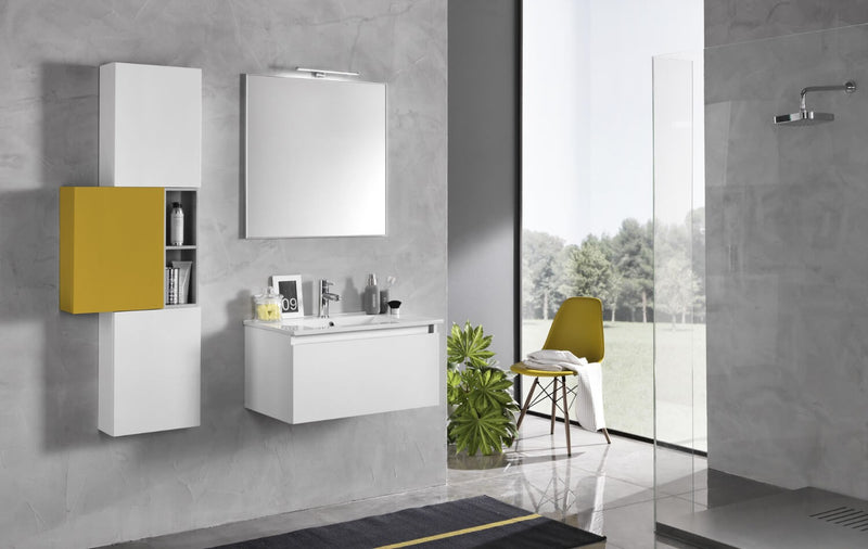 Mobile Bagno Sospeso 131cm TFT Ibiza Bianco Giallo