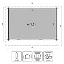 Casetta Salotto da Giardino con Vetrata Doppia 408x268 cm in Legno Dorset