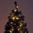 Albero di Natale Artificiale 180 cm 200 LED e Palline Decorative Verde 