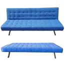 Divano Letto 3 Posti Reclinabile Divanoletto Prontletto in Tessuto Blu