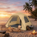 Tenda Pop-Up per 2-3 Persone 240x240x160 cm con Finestre in Rete e Borsa in Tessuto Oxford 210D UPF50+ Cachi      