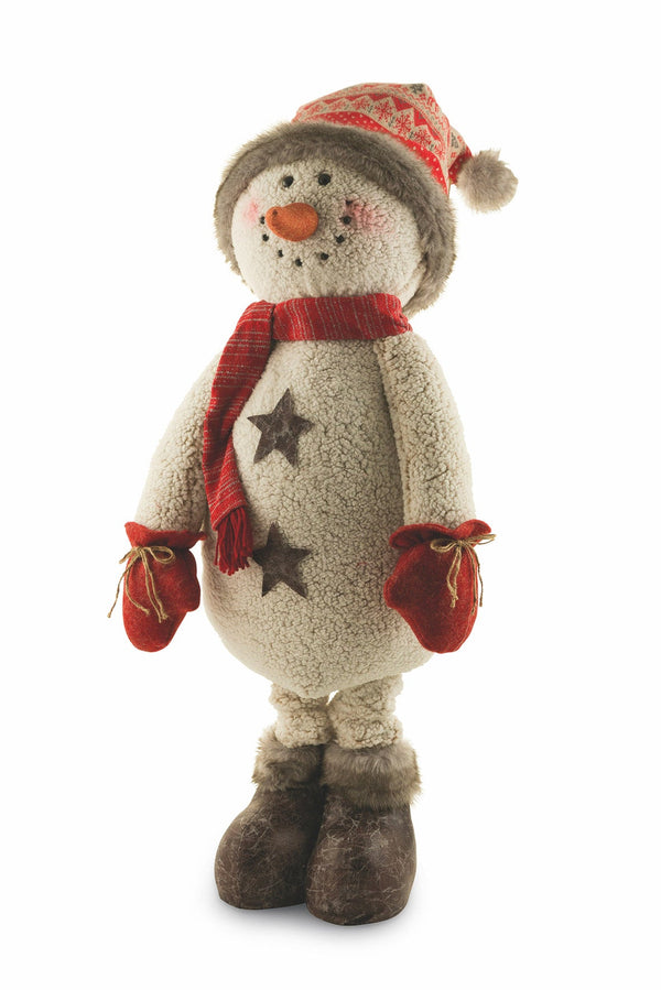 prezzo Schneemann aus Stoff Ausziehbare Beine H120 cm Soriani