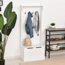Appendiabiti Panchina per Ingresso in MDF 71,5x39,5x170 cm  Bianca