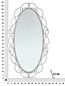 Specchio Oval Argento 60x2,5x110 cm in Ferro e MDF Argento