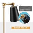 Lampada da Comodino Abat jour 40x18x70 cm in Metallo Oro e Nero