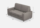 Divano 2 Posti 168x85x85 cm Sakar in Tessuto Grigio