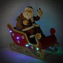 Pupazzo Babbo Natale in Metallo slitta rosso cm 32x17xh29