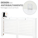 Copritermosifone a Doghe 172x19x81 cm con Ripiano Portaoggetti in MDF Bianco  