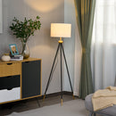 Lampada da Terra Tripode in Metallo con Paralume 56x56x137 cm  Bianco