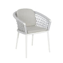 Set Tavolo Rettangolo e 6 Sedie da Giardino in Alluminio Venus Dining 180 Bianco