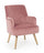Adeline Rosa Antik Sessel in rosa Samt