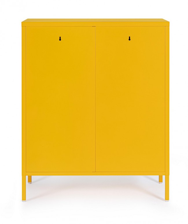 Mobile Basso 2 Ante 40x80x101,5 cm Cambridge in Acciaio Giallo