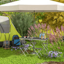 Set Tavolo da Campeggio Pieghevole e Regolabile con 4 Sedie in Alluminio e MDF Nero      