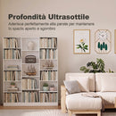 Libreria 149x23,6x188 cm con Ripiani Regolabili e Antiribaltamento in Truciolato e MDF Bianco      