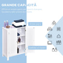 Mobiletto da Bagno 2 Ante Bianco 60x30x80 cm 
