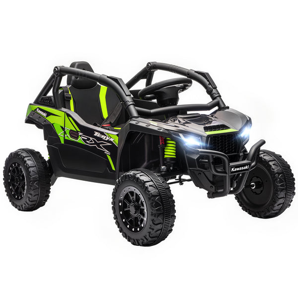 acquista Macchina Elettrica per Bambini 3-5 Anni 12V con Licenza Kawasaki Doppio Motore Telecomando e Musica Nero