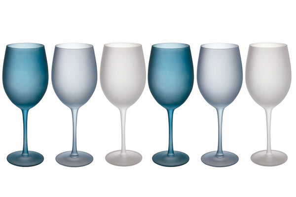 Set mit 6 Bechern aus mattiertem Glas 550 ml Villa d'Este Home Tivoli Blue Dream prezzo