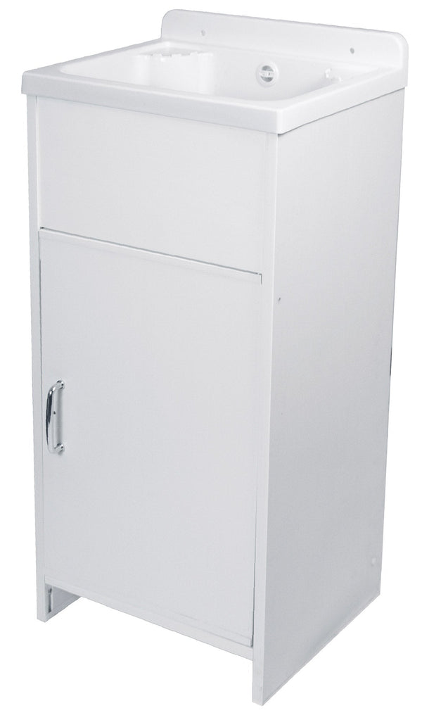 Mobile Lavatoio in PVC 42x35x82 cm 1 Anta Clear Bianco sconto