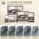 Divano Modulabile ad Angolo 294x165x70 cm con Cuscini in Tessuto Effetto Velluto Grigio Scuro      