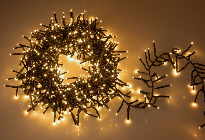 Luci di Natale 760 Led 7,6 mt Bianco Caldo in Vetro e Plastica