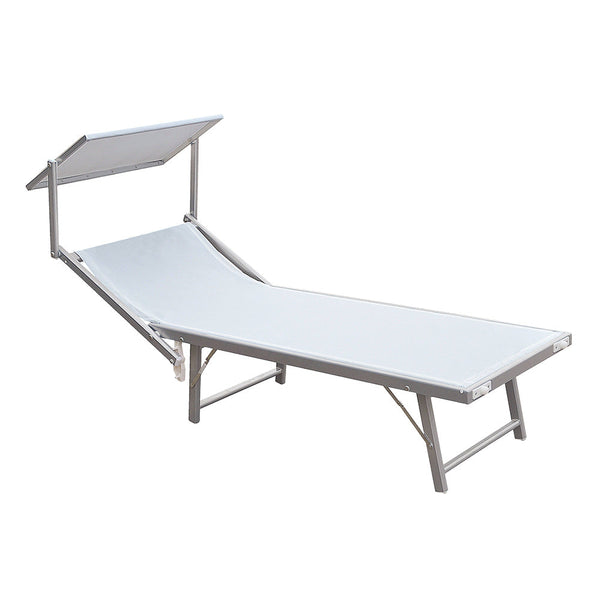 Sonnenliegenstoff in Texilene mit Ibiza White Sonnenschirm sconto