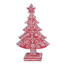 Albero resina rosso con decori bianchi cm 16x5,7xh24