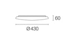 Plafoniera con Diffusore da Esterno a LED 24W 4000K Sovil Bianco