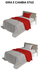 Set Lenzuola Sopra Sotto e Federe Doubleface Rosso\/Grigio Chiaro