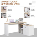 Scrivania da Ufficio Angolare 2 Ripiani 140x117x76 cm in Legno 