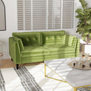 Divano 2 Posti Stile Classico Trapuntato a Bottoni 172x75x82 cm in Velluto Verde 