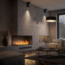 Camino a Vapore Elettrico Bifacciale Angolare a Sinistra 120x50x40 cm Invapo Corner L1200 con Ricarica Automatica Nero      