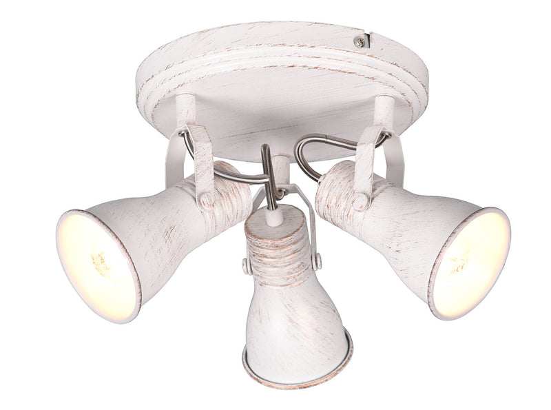 Plafoniera da Interno Attacco E14 in Metallo Bianco antico