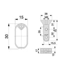 Set 2 Bastoni Appendiabiti per Armadi Ovali con Gomma 95 cm in Alluminio Emuca Anodizzato opaco