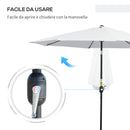 Ombrellone da Giardino Ø3m in Metallo e Poliestere Bianco