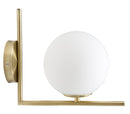 Lampada da Muro Glamy 15x25x22 cm in Ferro e Vetro Bianco e Oro