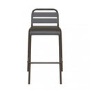 Sgabello Alto Vega 50x51x95 h cm in Acciaio Taupe