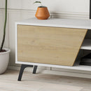 Mobile TV 1 Anta e Mensola 48x35,6x180 cm in MDF Fiona Bianco Rovere