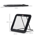 Rebounder Pieghevole da Esterno per Calcio Baseball e Pallavolo 128x118x108-120 cm Nero 