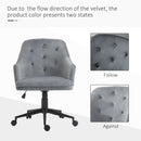 Sedia Poltrona Operativa da Ufficio in Velluto Grigio