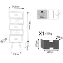 Cassettiera Colorado 40x36,5x99 h cm in Legno Multicolor