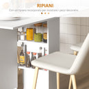 Tavolo Pieghevole Salvaspazio per 6 Persone con Ruote Bianco  